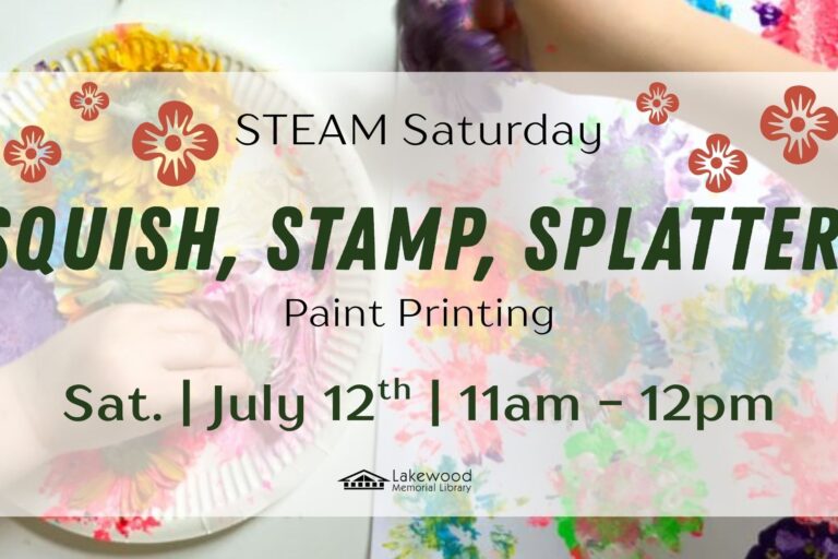 STEAM Saturday?: Squish, Stamp, Splatter!